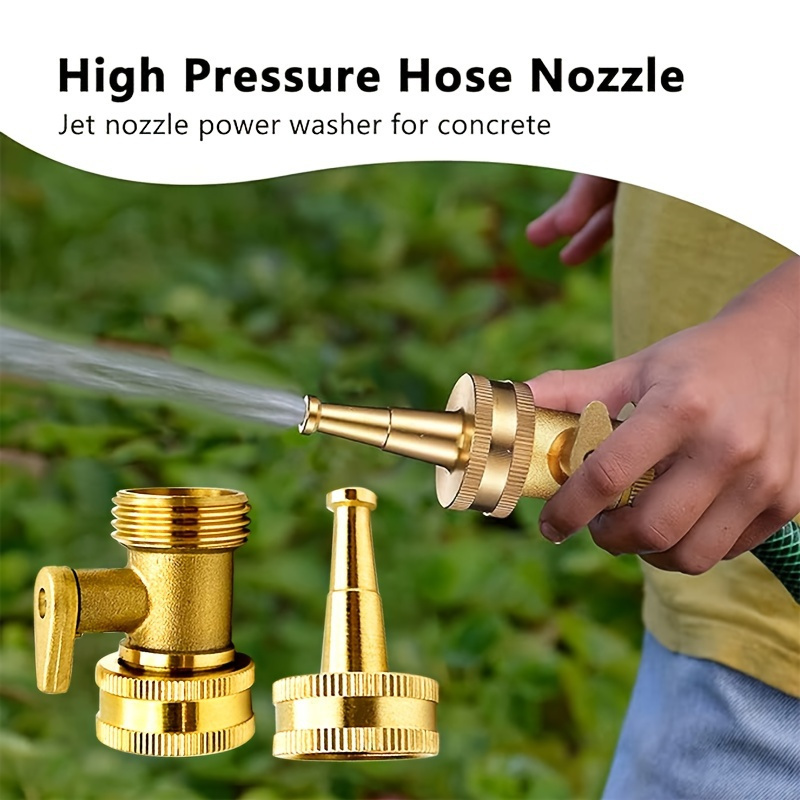 Nozzle Brass - 2-teiliges Set Messing-Gartenschlauchdüse - Langlebiger Metall-Rasen-