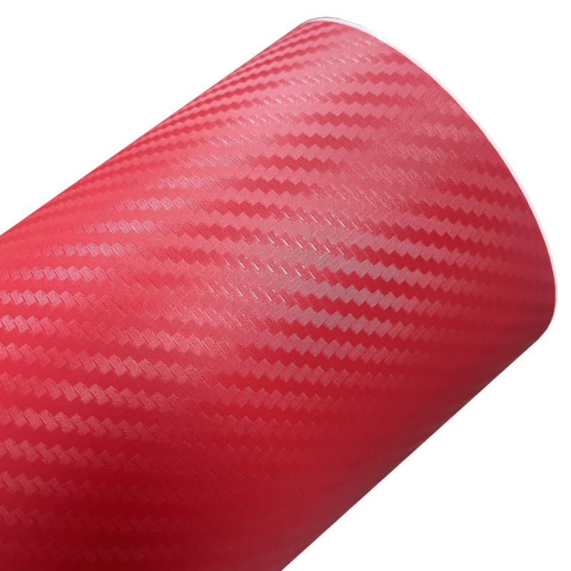 Fep Film - Premium 3D Rote Carbonfaser-Vinylfolie mit Luftkanälen,