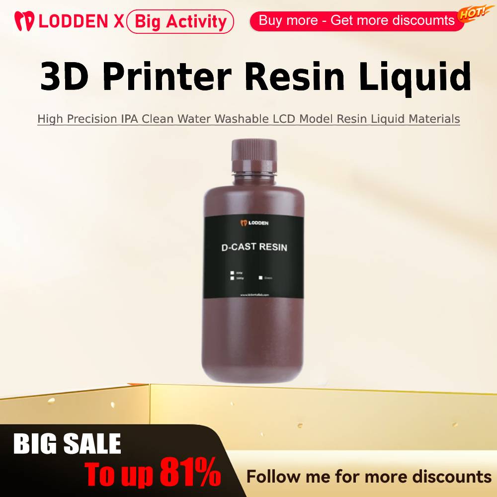 Resin Printer - Lodden 3D-Drucker-Harzflüssigkeit, 385/405 nm, hochpräzise IPA,