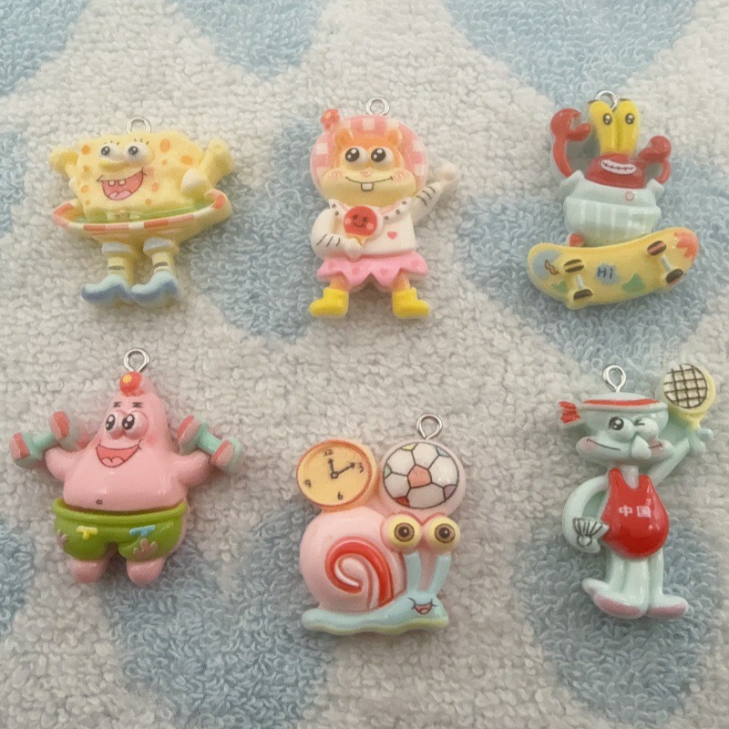 Resin - 10 Stück Cartoon-Harzanhänger, DIY-Schmuckherstellung, Ohrringe, Schlüsselanhänger-Zubehör