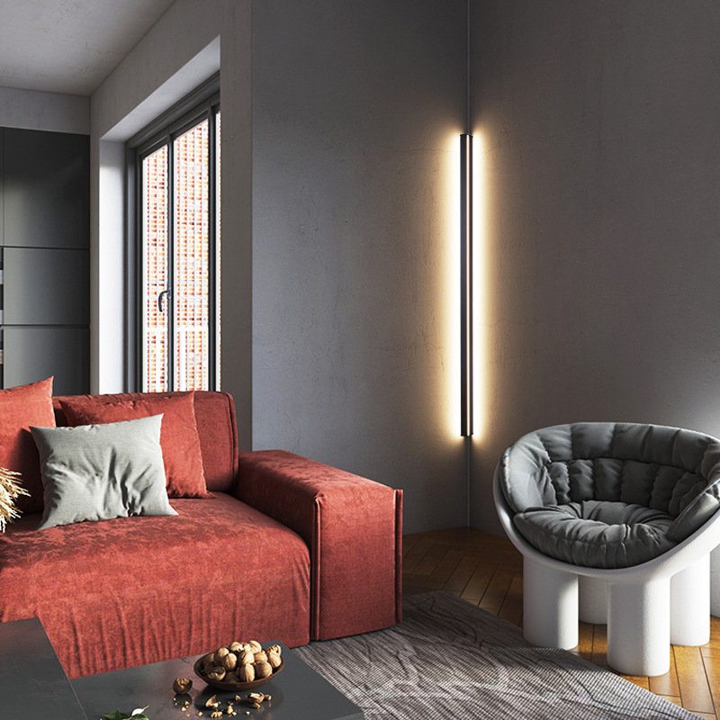 Glass Bed - Nordische Minimalistische Lange Streifen-Eckwandleuchte Einfache Moderne