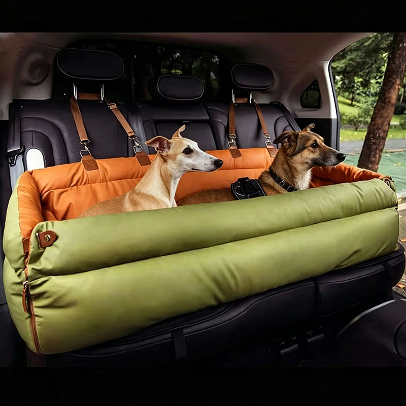 Carriage Bed - Luxuriöser Wasserdichter Kunstleder-Hundeautositz Haustier-Booster-Autositz für Kleine