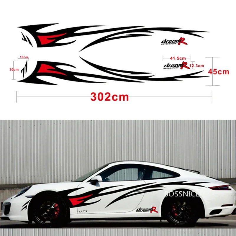 Fep Film - Bossnice Car Styling Flammengrafik-Design Autoaufkleber für