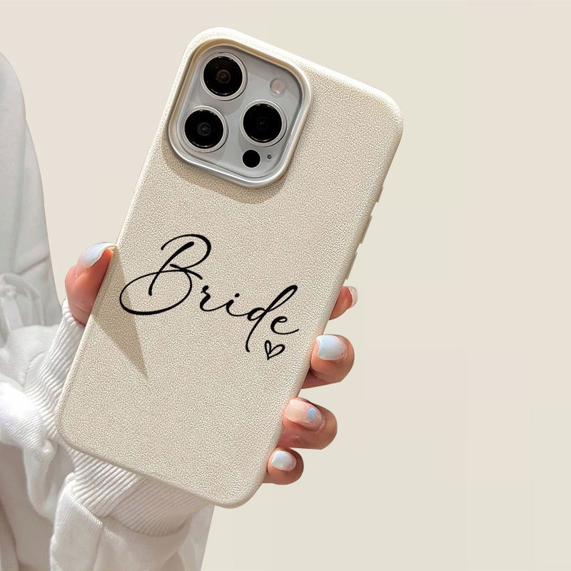 Tpu Filament - Bride Script Herz-Handyhülle aus cremefarbenem Kunstleder